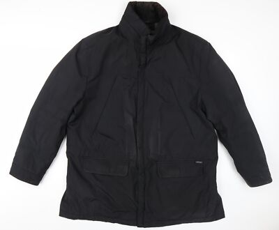 Marks and Spencer schwarzer Herrenmantel, L, wasserdicht