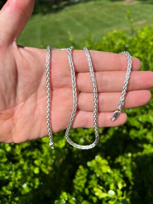 Real Solid 925 Sterling Silver Spiga 