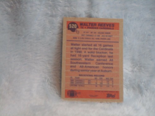 Walter Reeves, Phoenix Cardinals, Topps 520 - Picture 2 of 2