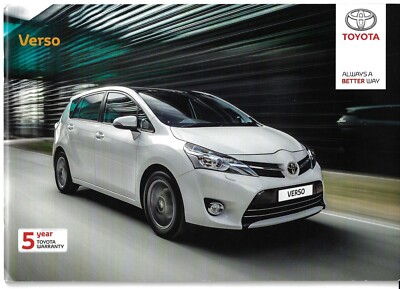 Toyota Verso 2014-15 UK Markt Verkaufsbroschüre aktives Symbol Trend Excel
