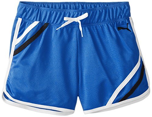 Спортивные сетчатые шорты для бега в спортивном стиле PUMA Youth Girls с лентой для девочек, Princess Blue