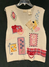 Vintage - NEW Bobbie Brooks - Large 12/14 - Embroidered Knit Sweater Vest