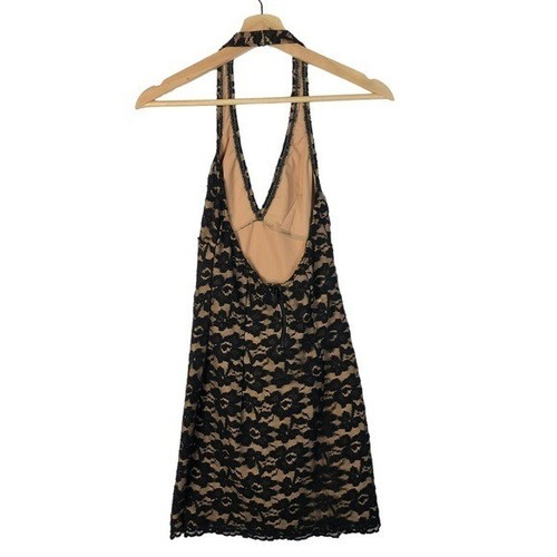 Class Act Uniforms Black Lace Halter Bodycon Mini Dress S - 第 4/6 張圖片