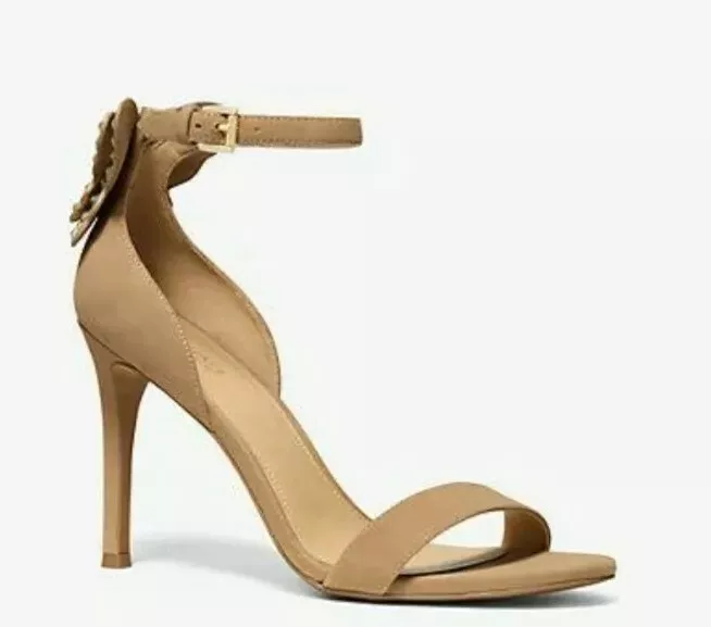 New MICHAEL Michael Kors BEVERLY Butterfly Applique Suede Sandals Sz 8.5