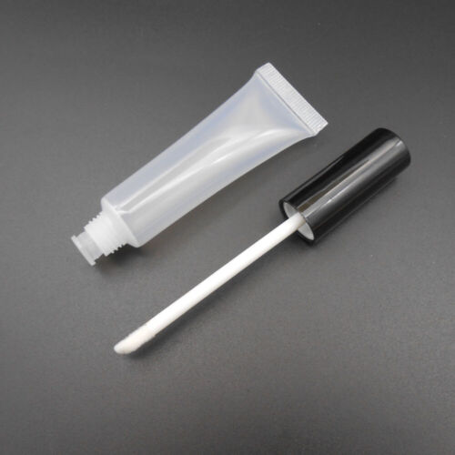 1/5/10/100Pc 15ML Empty Clear lip Gloss Tube Lip Balm Bottle Container Black Cap - Picture 4 of 12