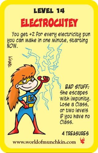 Super Munchkin Promo Cards Electrocutey Onomatopeon Winged Helmet Well-Dressed - Picture 2 of 5