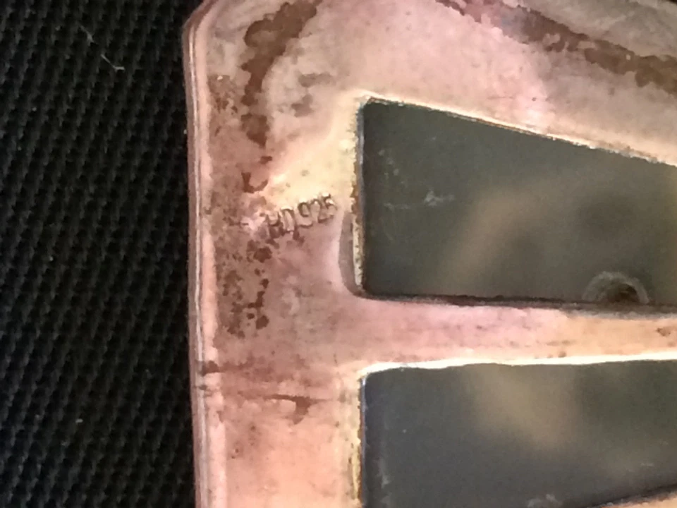 Antico pendente argento 925 con marcasiti e cristallo anni '60 vintage P88 - Immagine 3 di 4