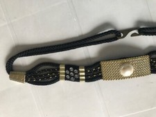 Ceinture Femme Noire Strass - 104 Cm Entièrement Cloutée, Fabriquée En France