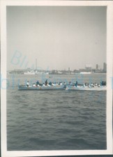 1951 Girl Guides photo TS Foudroyant Two boats rowing sea Regatta 3.5*2.2" 