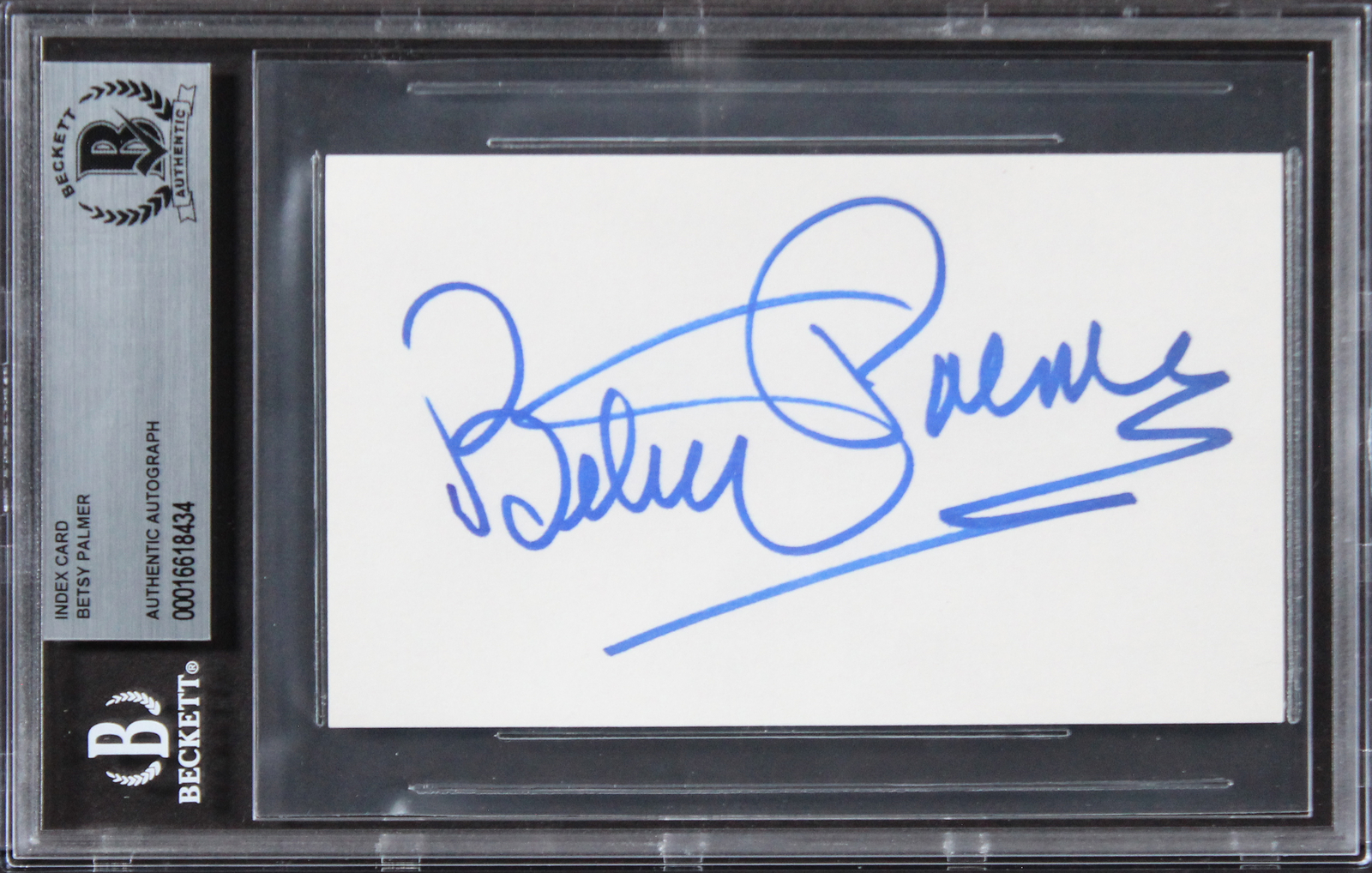Betsy Palmer Friday The 13th Authentic Signed 3x5 Index Card BAS Slabbed 3