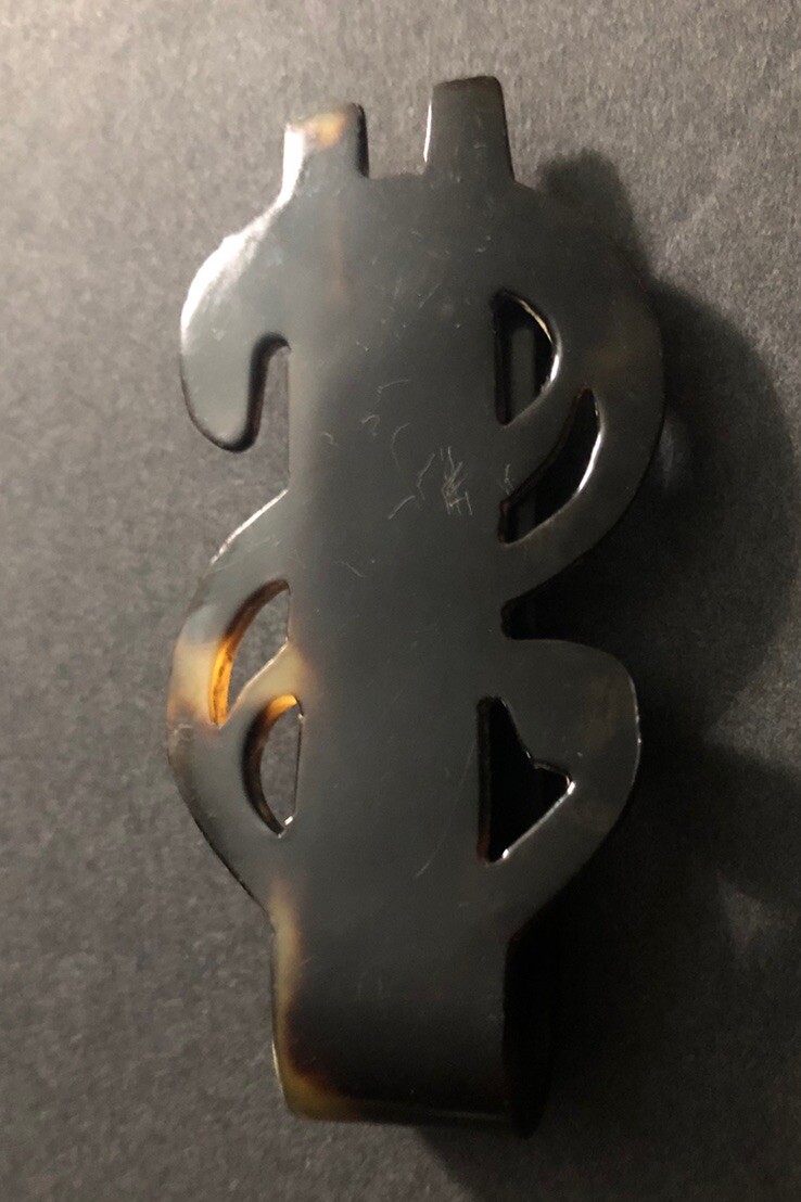 Vintage Faux Tortoise Shell Dollar Sign “$” Money Cli… - Gem