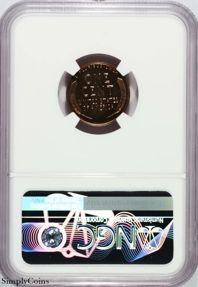 MINT ERROR 1956 PROOF Lincoln Wheat Penny NGC PF67 Obverse Struck Through PR67 - Image 2 of 4