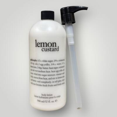 Philosophy Lemon Custard Body Lotion 32 Oz NEW Sealed + Pump