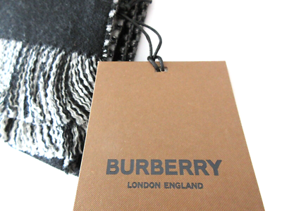 NEW Burberry Metallic Logo Jacquard Wool Blend Football Scarf in