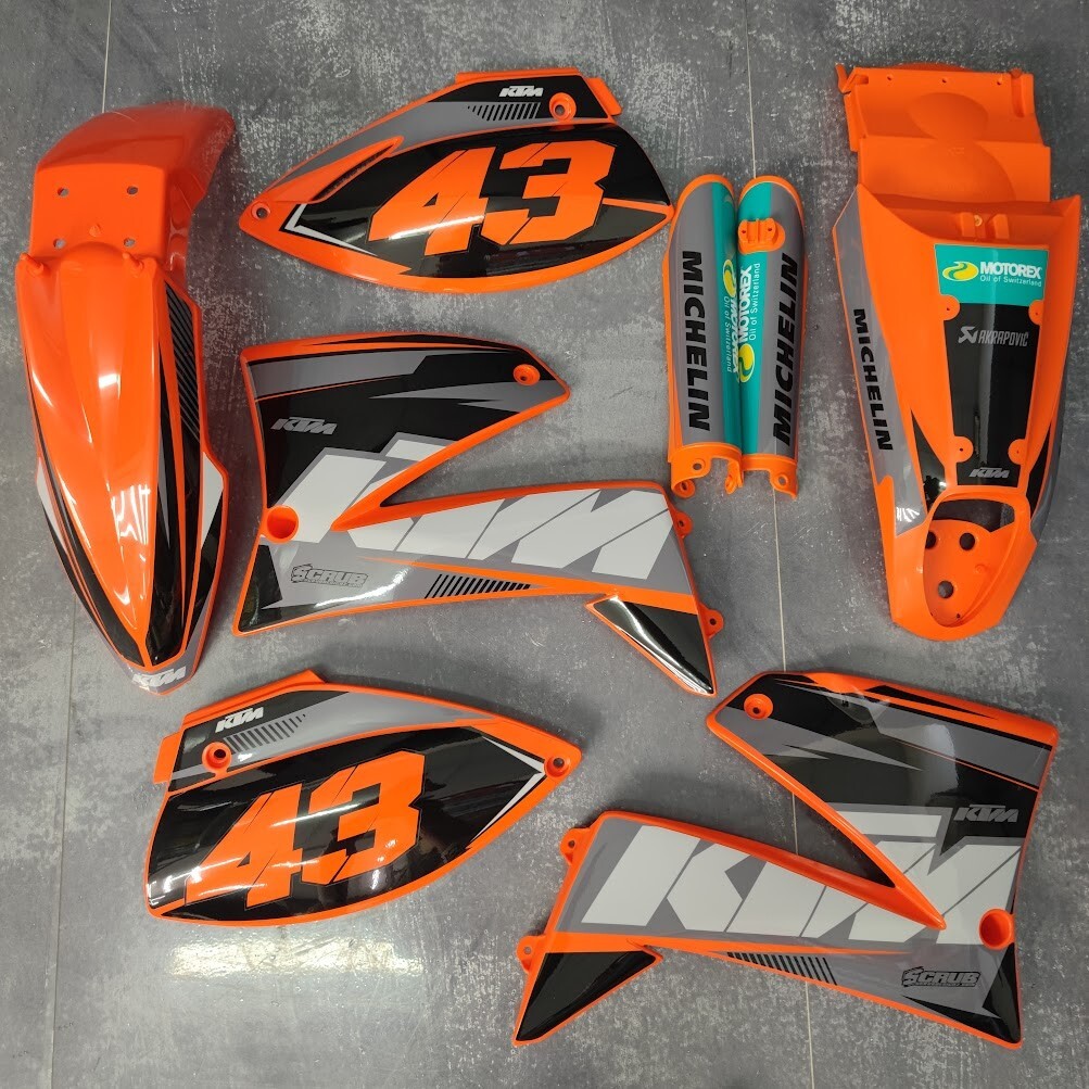 90s USA製 KTM MTORCYCLES ファイヤーパターンロンT 希少 1999-2004 KTM LC4 SMC 620-660 Plastics + Graphics Fairing Bodywork
