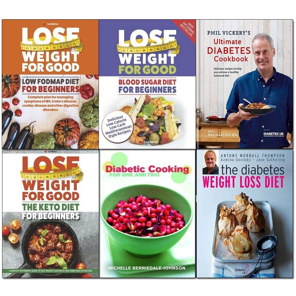 Ultimate Diabetes, Weight Loss, Cooking for One, Blood Suger, Keto 6 Books  Set