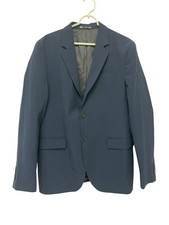 Zara Mens Blazer Jacket EU 52 US 42 Navy Blue Single Breasted Sport Coat NWOT