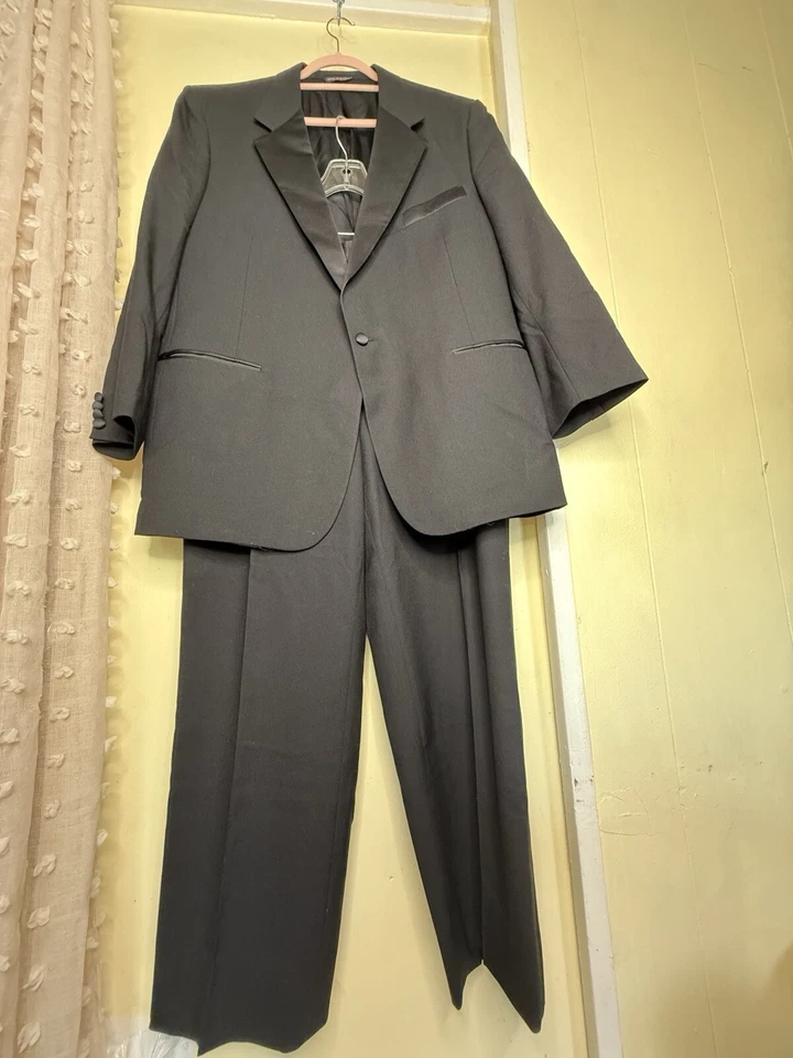 Traje antiguo LANVIN AÑOS 90 2 piezas 42 para hombre traje negro Neiman Marcus Foto 2 de 4
