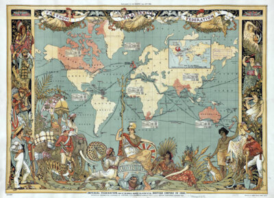MP11 Vintage alte 1886 Britisches Empire Karte der Welt Poster Nachdruck A1 A2 A3