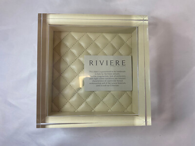 Riviere - Lederbox ''Vanity'' mit Acryldeckel, Elfenbein, klein