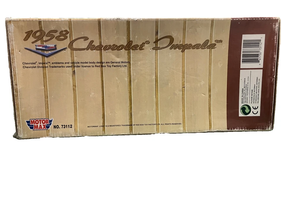 Chevrolet Impala 1958 escala 1:18 Motormax marrón fundido a presión Foto 3 de 4