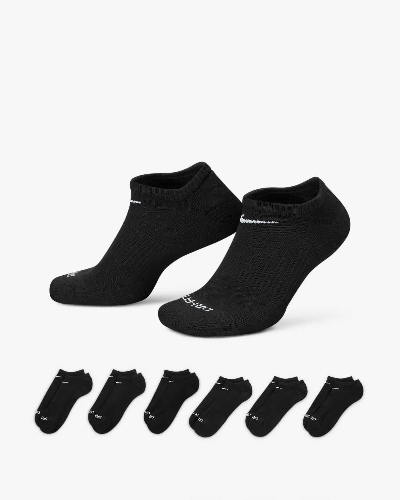 Nike Dri Fit Running No-Show Socks (2 Pairs) Size: XL (M 12-15)-image