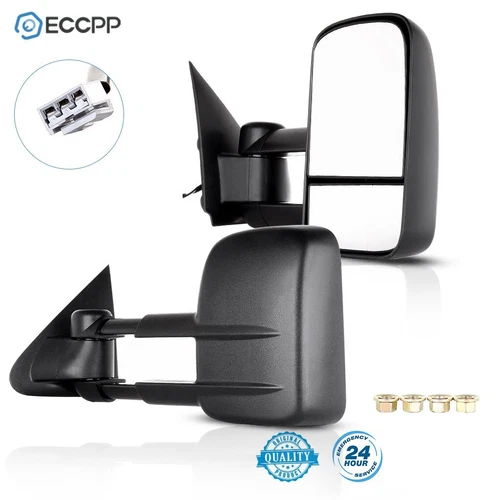 Pair Power Tow Mirrors For 1997-2003 Ford F150 1997-1999 F250 Left+Right Black