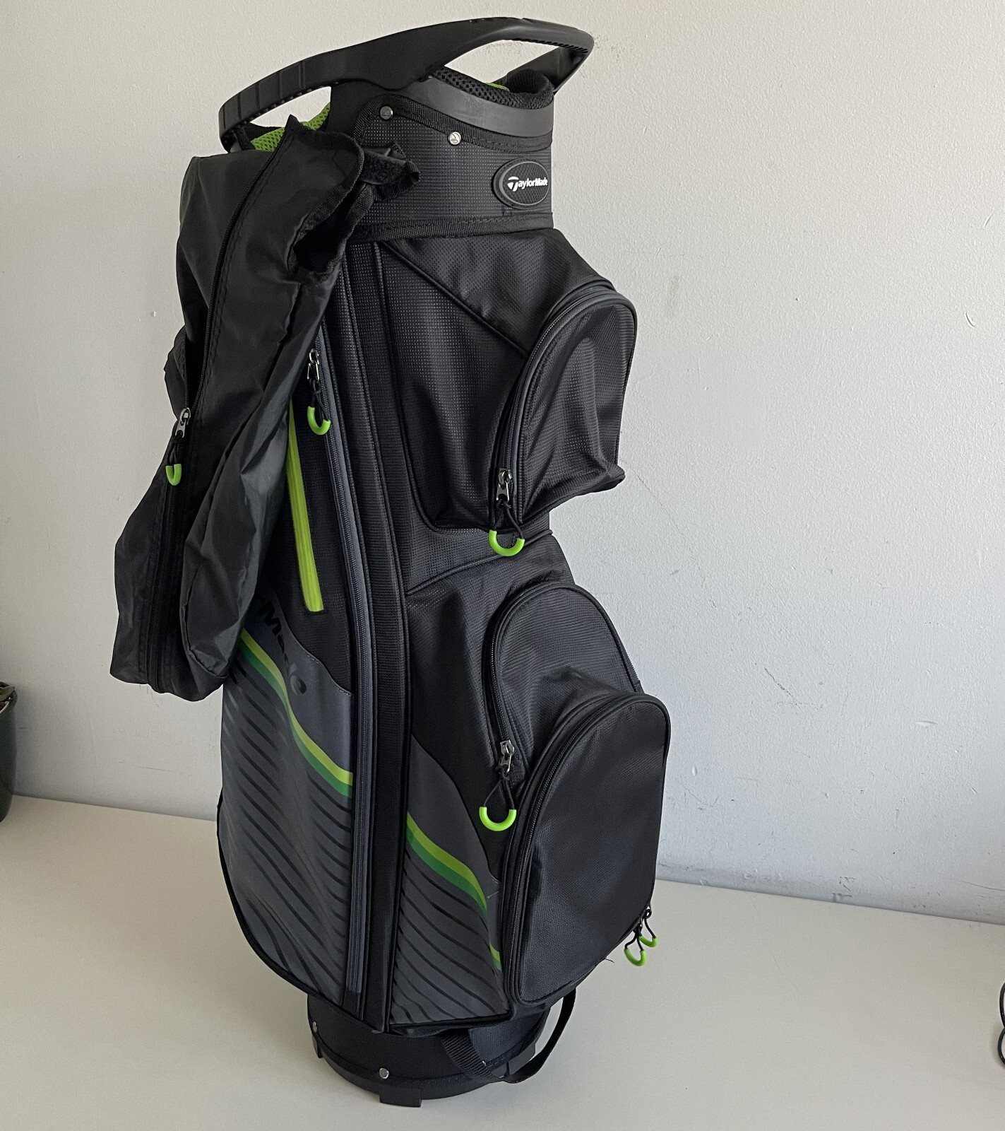 New TaylorMade Golf Cart Bag 14 Slots Way Top Rain Cover Hood Zip