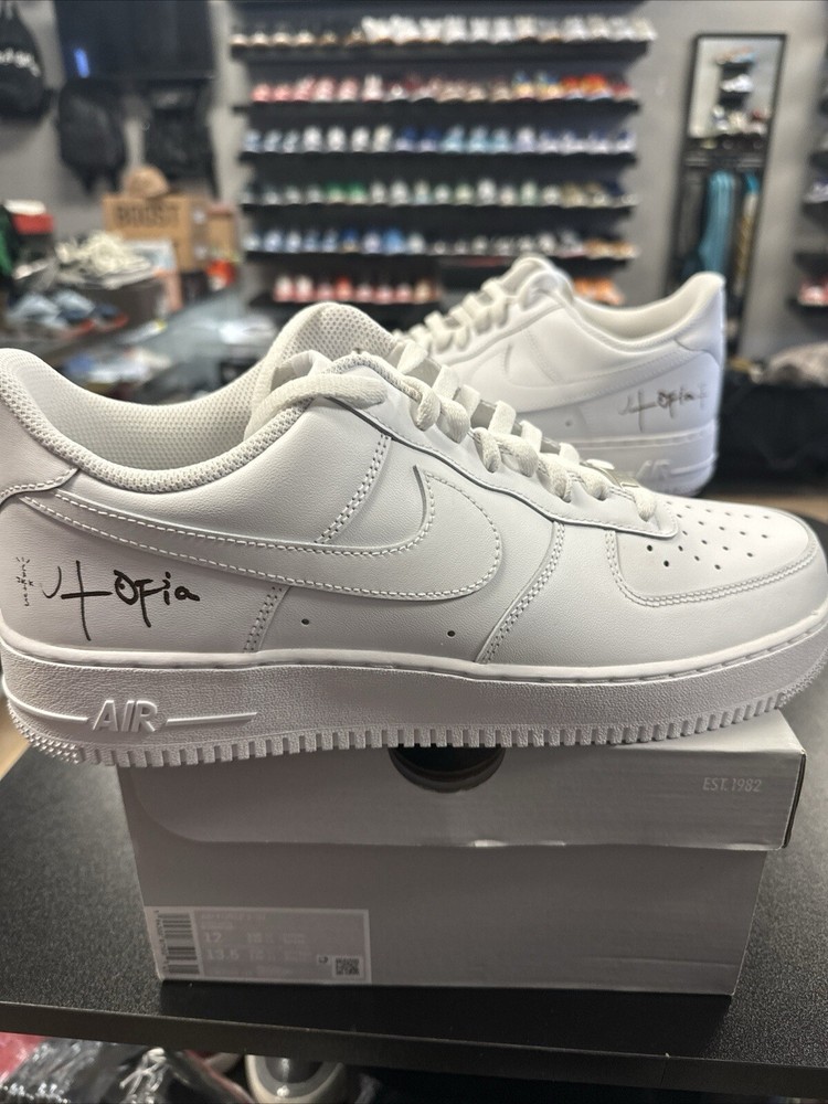 New Nike Air Force 1 Low White Wmns Travis Scott Utopia Size 10/8.5 Rare RETRO