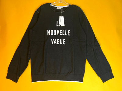 Adriano Goldschmied Cedic Crew Sweater Mens XL Black La Nouvelle Vague $198 NWT