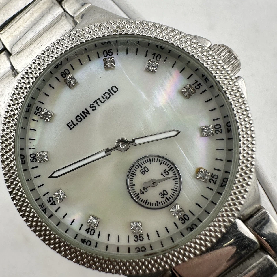 Elgin Studio Women’s Mother of Pearl Dial 39mm Watch, Sz 6” New Battery - Image 2 of 4