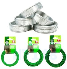 MULTI PURPOSE GREEN GARDEN WIRE & GALVANISED WIRE 0.8,1,1.2,1.5,1.6,1.8,2,3MM HD