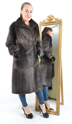 Abrigo de piel de nutria US2973 de moda desplumados río Castor Talla XL-nutria  Mantel | eBay