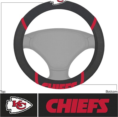 NFL Kansas City Chiefs Steering Wheel Cover Embroidered Logo n Name by Fanmats