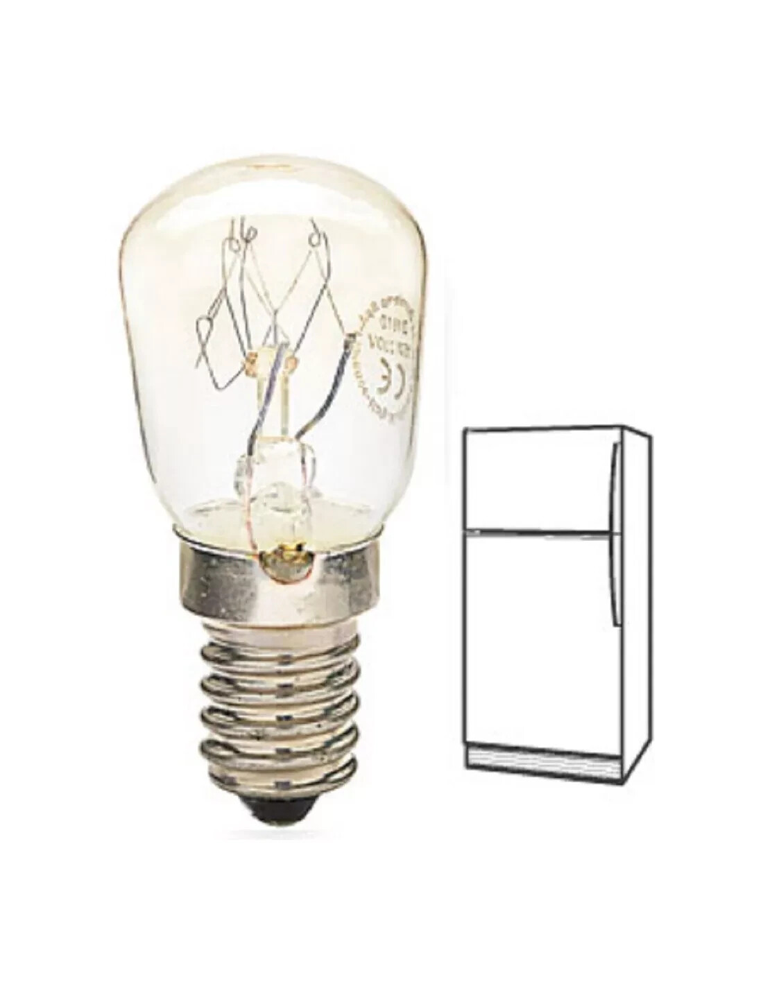 LAMPADINA FRIGO FREEZER CONGELATORE 15W E14 PICCOLA PERA INCANDESCENZA DURALAMP
