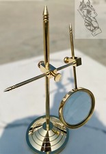 Brass Magnifying Glass - Round Magnifier, Necklace Monocle Pendant, Page Reading