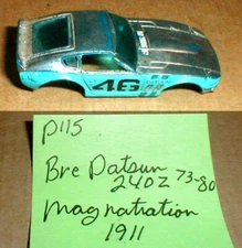 Aurora AFX   Bre Datsun 1973-80 HO Slot Car #1911 used BODY ONLY Broken post #6