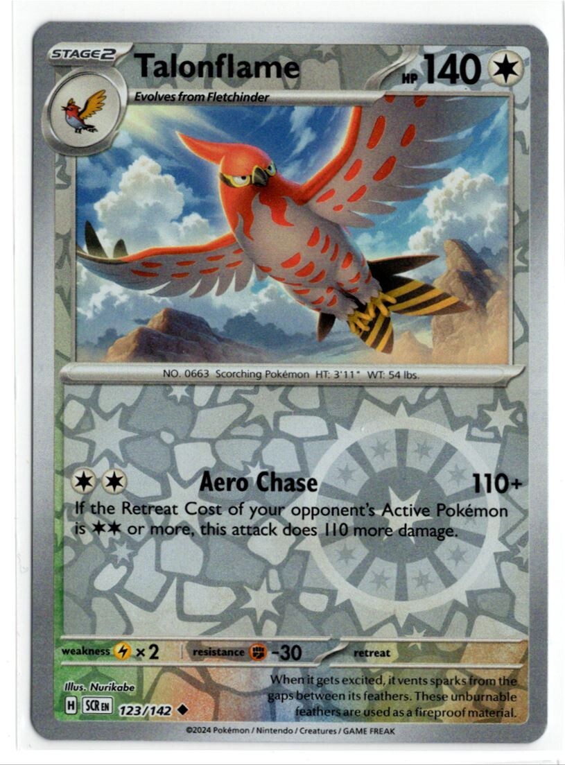 Pokemon Stellar Crown Reverse Holo 123/142 Talonflame