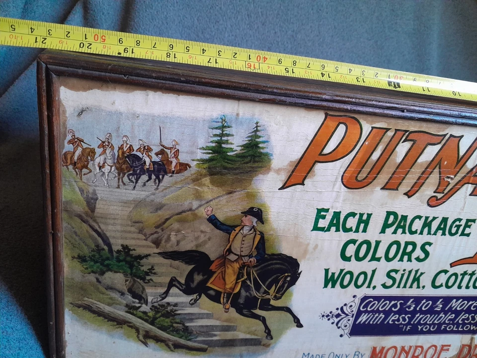 Антикварный деревянный шкаф для красителей Putnam Dyes Monroe Drug Co. - Изображение 3 из 4