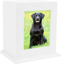 Wooden Pet Memorial Urn with Photo Frame Keepsake Box for Dogs  Cats