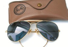 Vintage B L Ray Ban USA Outdoorsman 58-14 mm Changeable Gold Frame Sunglasses