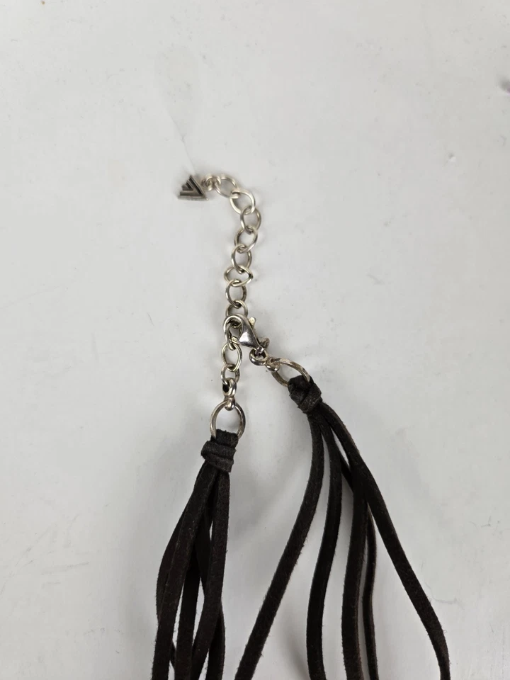 Collar Colgante Silpada Esterlina 925 Imitación Concha de Tortuga Multi Hilo Gamuza Foto 3 de 4