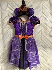 Disney Minnie Witch Dress Ears Costume Mickey  Not so Scary Halloween Girls 5/6