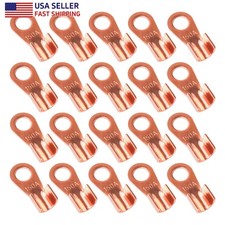 20pcs Copper Ends Open Barrel 150A Ring Terminals Crimp Lugs Wire Connectors US