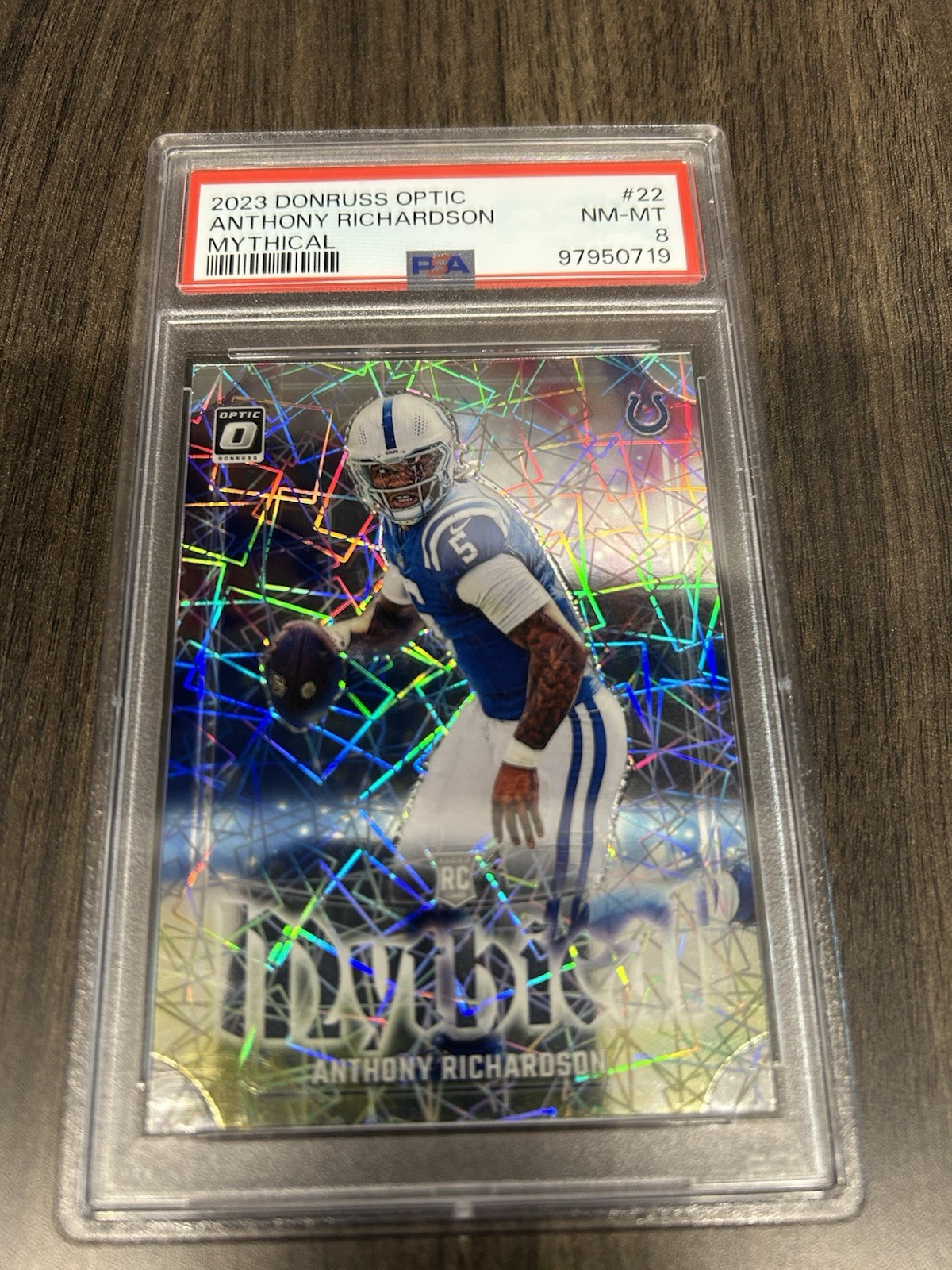 2023 Panini Donruss Optic Mythical Anthony Richardson #22 (RC) PSA 8 NM MT