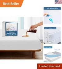 Waterproof Queen Mattress Cover - Noiseless  Skin-Friendly Fitted Sheet