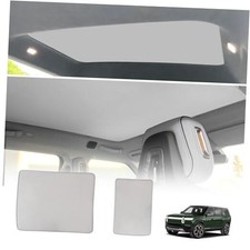 Foldable Roof Sunshade Compatible with 2022-2025 Rivian R1S Front Rear Grey