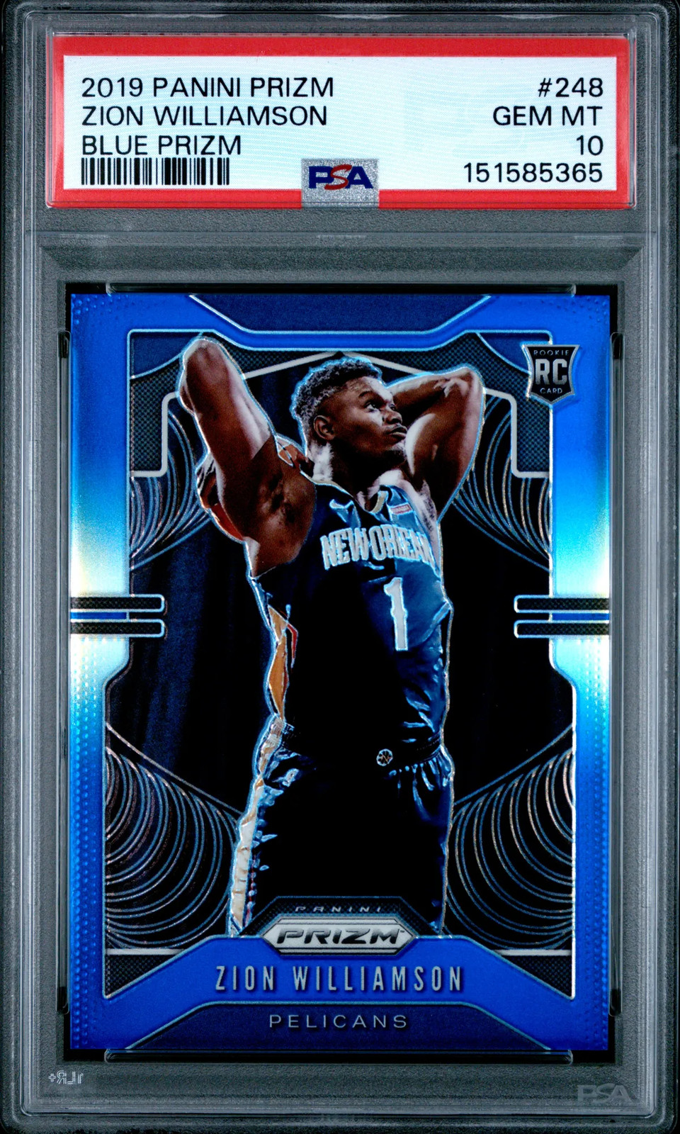 PSA 10 2019 Panini Prizm Zion Williamson Blue Rookie RC /199 #248