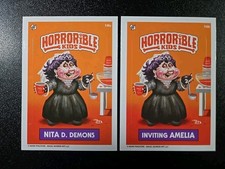 Juego de 2 cartas Night of the Demons Horrible Kids Spoof Garbage Pail Kids