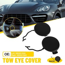 Front Bumper Tow Hook Hole Eye Cap Covers Black Fit Porsche Cayenne 2011-2014